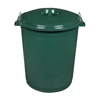 KEEEPER Hugo 70L Mega atkritumu tvertne, tumši zaļa, Ø55 x 60,5 cm, apaļa, noņemams vāks, iekštelpām/ārtelpām, UV un sala izturīga
