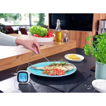 LEIFHEIT digitālais termometrs cepšanai un grilēšanai ar nerūsējošā tērauda zondi, taimeri un iepriekš iestatītām gaļas programmām