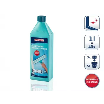 LEIFHEIT stikla un logu tīrīšanas līdzekļa koncentrāts 1L – formula bez svītrām, pietiek 100L