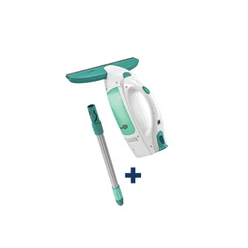 LEIFHEIT Dry&Clean elektriskais logu tīrītājs ar 43 cm Click System rokturi, balts/tirkīza
