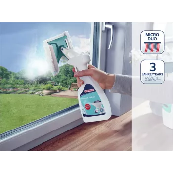 LEIFHEIT logu tīrīšanas koncentrāts ar mazgāšanas līdzekli, 500 ml, formula bez svītrām logiem, spoguļiem, stiklam, dušas kabīnēm, flīzēm, saderīgs ar logu tīrīšanas robotiem un manuālu tīrīšanu