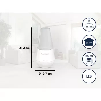 SOEHNLE Air Aromatizator Valencia ultraskaņas aromatizators, 100 ml tvertne, līdz 4 h darbības laiks, balts/sudraba