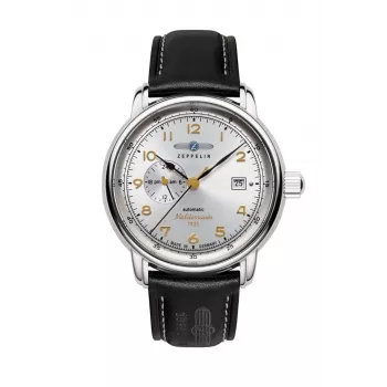 Zeppelin Mediterranee 96681 automātiskais vīriešu pulkstenis, 40 mm, zils ciparnīca, zils ādas siksniņš