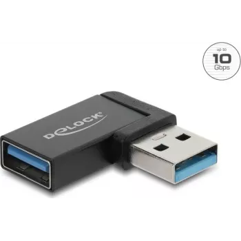 Delock USB 10 Gbps Type-A vīrišķais uz sievišķo adapteris, kreisi leņķēts