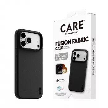 CARE by PanzerGlass Fusion Fabric Case melns ar MagSafe iPhone 17 Pro Max