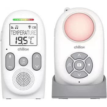 Chillax CB360 pārnēsājams DECT audio mazuļu monitors, 120 kanāli, balts
