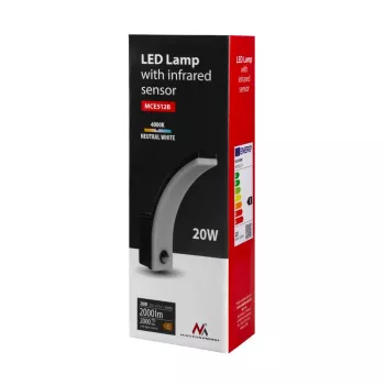 MACLEAN MCE512B LED lampa ar kustības sensoru, 20W, 2000 lm, IP65