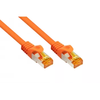Kabelmeister Cat.7 S/FTP Patch Cable, RJ45, TPE, Halogen-Free, Orange, 2m