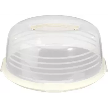 CURVER apaļa kūku pārvadāšanas kaste Ø34,7x15,6 cm Krēmkrāsa