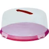 CURVER Apaļa kūku pārvadāšanas kaste Ø34.7x15.6cm sarkana ar caurspīdīgu vāku