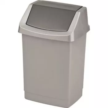 CURVER Click-it 50L atkritumu tvertne ar pedāli 38,5x33,5x63,5cm sudraba