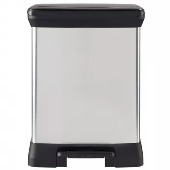 CURVER Metallic Pedal Bin Deco Bin Duo 10+18L sudraba krāsā