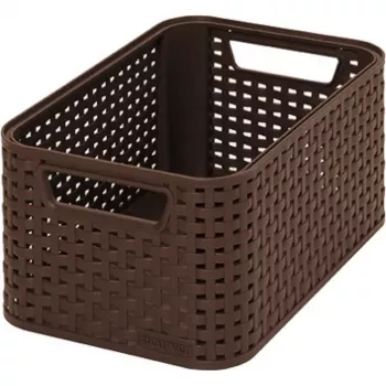 CURVER KIS Style S uzglabāšanas kaste 7,2L tumši brūna pīts rata efekts 28,5x19,4x13cm