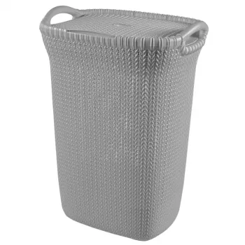 CURVER Knit 57L veļas kaste gaiši pelēka