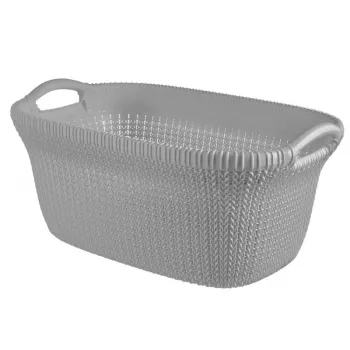 Curver Knit 40L veļas grozs gaiši pelēks