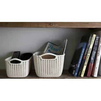 CURVER Basket Knit XS taisnstūra formas 3L uzglabāšanas grozs zils 25x18x14cm