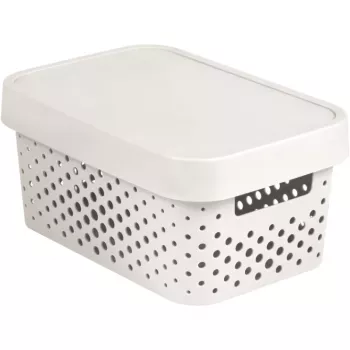 CURVER Infinity Recycled 4,5L uzglabāšanas kaste ar vāku, balta