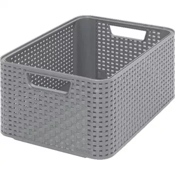 CURVER Style Uzglabāšanas kaste M 38,6x28,7x17 cm Gaiši pelēka Rotang efekts 17L