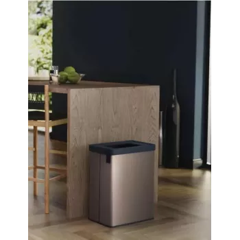 KETER Verto Recycle 54L taisnstūra metālisks atkritumu tvertne, pērļu pelēka