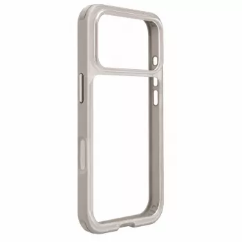 Evelatus Apple iPhone 17 Pro LiveCase hibrīdais maciņš ar statīvu PC+TPU sudraba