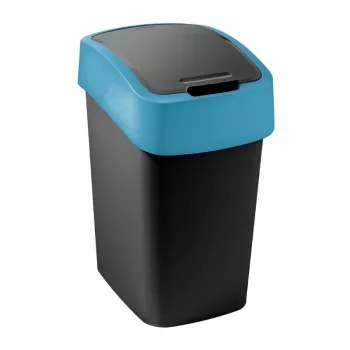 CURVER Flip Bin 9L atkritumu tvertne, melna ar zilu vāku