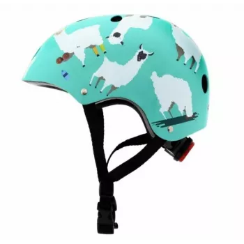 Hornit Llama bērnu velosipēda ķivere, Medium 53-58cm, balta/daudzkrāsu, ar LED gaismu LLM921