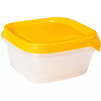 CURVER Fresh & Go mājdzīvnieku barības bļodu komplekts, 3 gab., 0,8 L katrs, dzeltenas, ar hermētiskiem vākiem