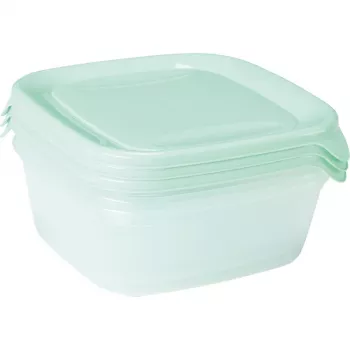 CURVER Fresh & Go pārtikas trauku komplekts, 3 gab., 0,8 L katrs, zaļš, hermētisks, mikroviļņu krāsnī un trauku mazgājamā mašīnā izmantojams