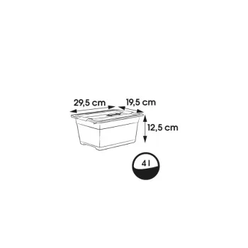 Uzglabāšanas kaste keeeper Crystalbox Cornelia ar vāku, 4 L, 29.5 x 19.5 x 12.5 cm, caurspīdīga