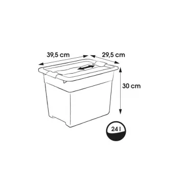 keeeper Crystalbox Cornelia uzglabāšanas kaste ar vāku, 24 L, caurspīdīga, 39,5 x 29,5 x 30 cm