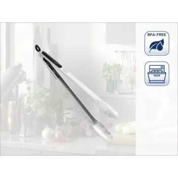 LEIFHEIT virtuves un grila pincetes 41 cm, nerūsējošais tērauds, ar fiksācijas mehānismu
