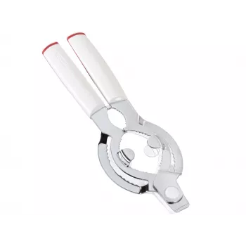 LEIFHEIT ComfortLine burku atvērējs 103135 – viegls ar sviras palīdzību, regulējams satvērējs, mazgājams trauku mašīnā, balts/pelēks