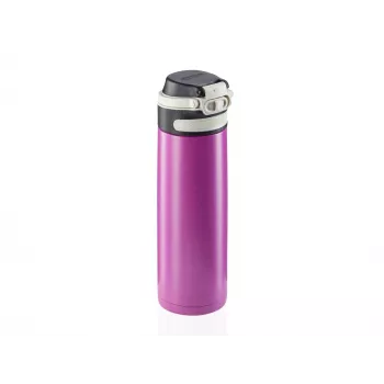 LEIFHEIT Thermos Flip 600 ml purpura vakuumā izolēta nerūsējošā tērauda pudele