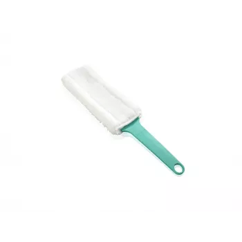 LEIFHEIT Duster plakanā putekļu suka ar elektrostatisko efektu, XL elastīga galva ar Click sistēmu, zila/balta