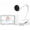 Chillax DM685 Wi-Fi/FHSS video mazuļa monitors ar 5 inch vecāku bloku, 1080p kamera, pan-tilt, nakts redzamība, divvirzienu saruna, temperatūras sensors, šūpuļdziesmas, balts