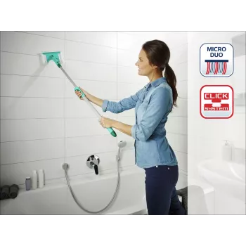 LEIFHEIT Flīžu un vannas istabas birste ar teleskopisku rokturi 93-150 cm Bath Cleaner Micro Duo