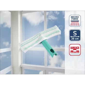 LEIFHEIT Window Washer M rokas skrāpis ar Click sistēmu, 28 cm gumijas asmens, ergonomisks neslīdošs rokturis, balts/zaļš