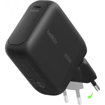 Belkin BOOSTCharge 100W USB-C GaN sienas lādētājs - melns WCH025KQBK