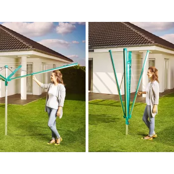 LEIFHEIT rotējošais veļas žāvētājs Linomatic 600 Deluxe ar pārsegu