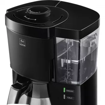 Melitta Look Therm 1025-12 Black Filter Coffee Machine with Thermos Jug, 1000 W, 8 Cups