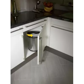 HAILO Compact-Box M 15L nerūsējošā tērauda atkritumu tvertne ar pedāļa vāku un lēnas aizvēršanās mehānismu