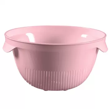 CURVER Caurduris Kitchen Essentials 5 daļu silikona un akācijas koka virtuves piederumu komplekts, rozā