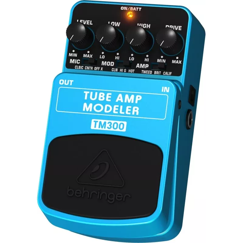 Behringer TM300 Tube Amp Modeler efektu pedālis elektriskajai ģitārai, zils/melns