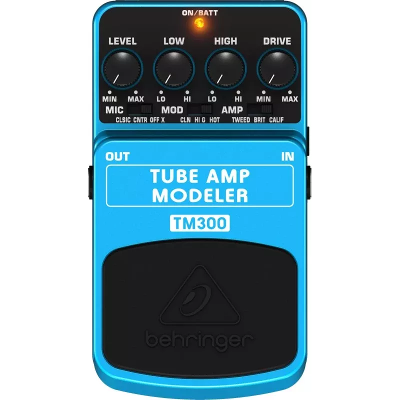 Behringer TM300 Tube Amp Modeler efektu pedālis elektriskajai ģitārai, zils/melns