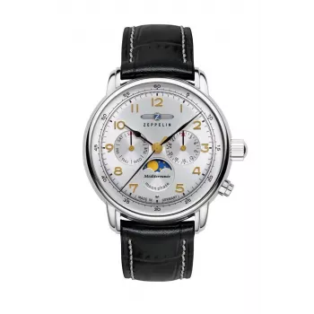 Zeppelin Mediterranee automātiskie pulksteņi 96361 - 42mm zils ciparnīca, zils ādas siksniņa