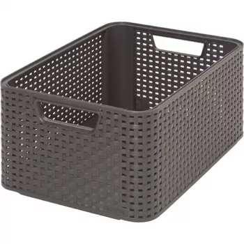 CURVER Style M uzglabāšanas kaste 38,6x28,7x17 cm tumši pelēka ar pīto efektu 18L