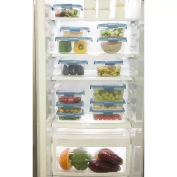 CURVER Smart Eco Fresh taisnstūra pārtikas uzglabāšanas trauks 5L, caurspīdīgs ar zaļu vāku