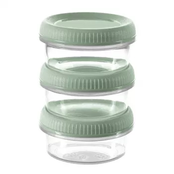 Curver Smart Eco To Go apaļie mērciņu trauciņi, 3 gab., 0,08 L katrs, maigi zaļi