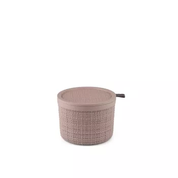 CURVER Jute apaļa uzglabāšanas groza ar vāku 2L rozā 17x13cm