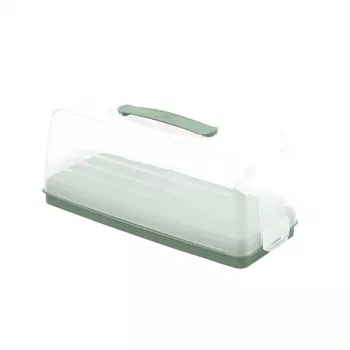CURVER Smart To Go taisnstūra formas kūku transporta kārba 35,5 x 15 x 14,2 cm, zaļa